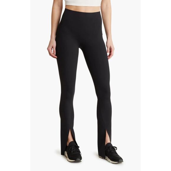 SPANX Pants - SPANX Booty Boost Core Luxe Front Slit Leggings - Black - Small